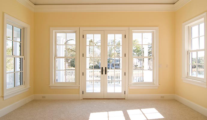 Painted door and windows