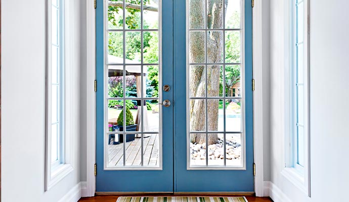 Painted patio door
