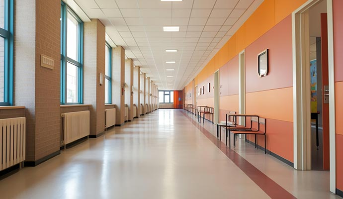 Painted school interior