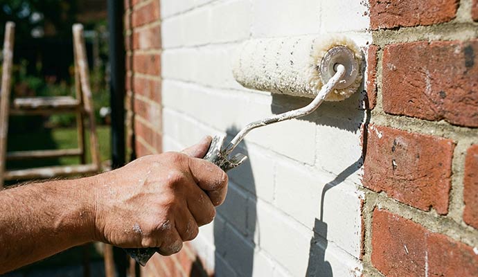 Exterior brick wall painting service