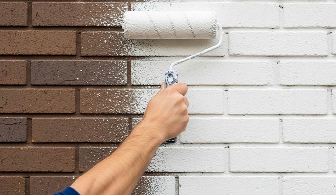 Exterior brick wall painting service