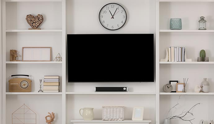 tv cabinet and decorative elements