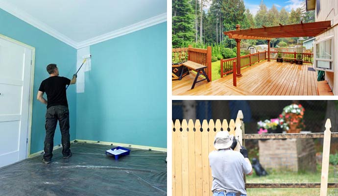 Collage of different painting service