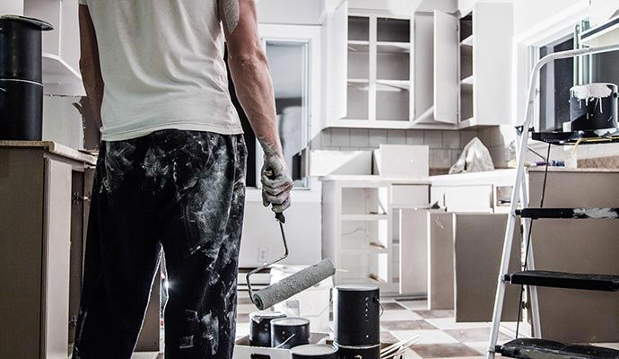 Kitchen painting in progress