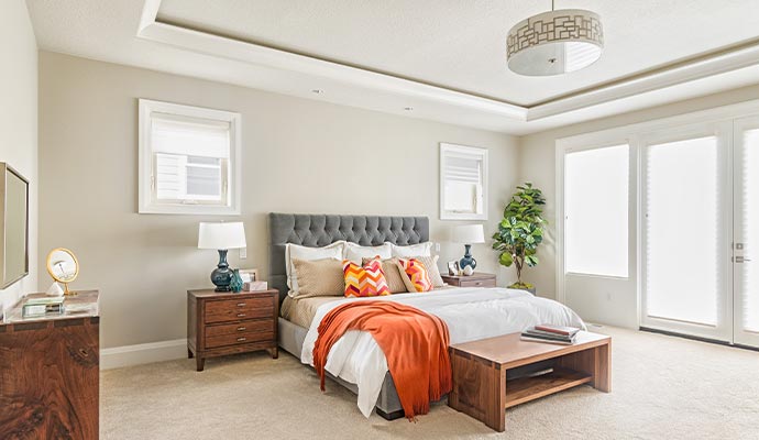 Modern painted bedroom
