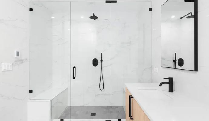 Painted bathroom interior