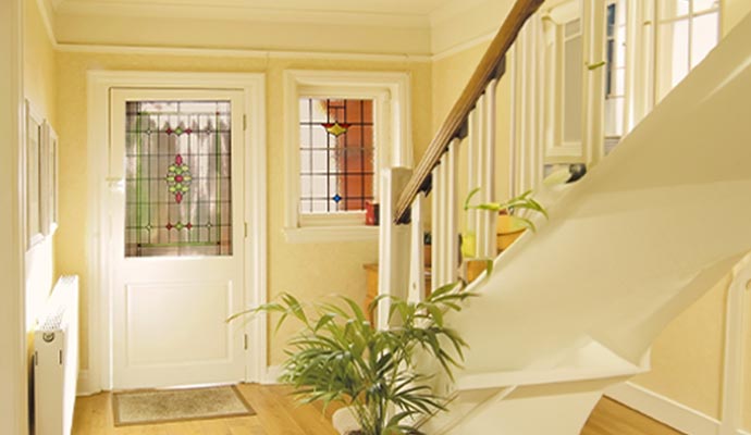 Painted interior of a home entryway