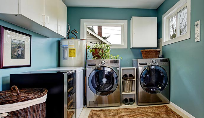 painted laundry room