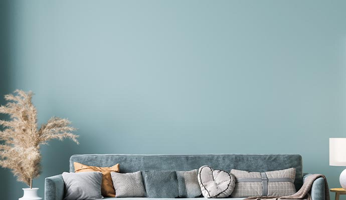Semi gloss painted wall in a living room