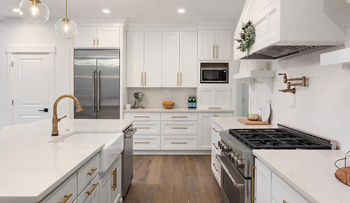 Wooden kitchen cabinet refaced